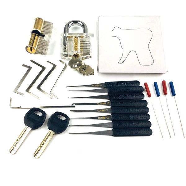 Bloqueios de portas Mith transparente com o conjunto de práticas Tecla quebrada Remover ferramenta 5pcs Kit de treinamento para pistolas de trava de tensão 220906