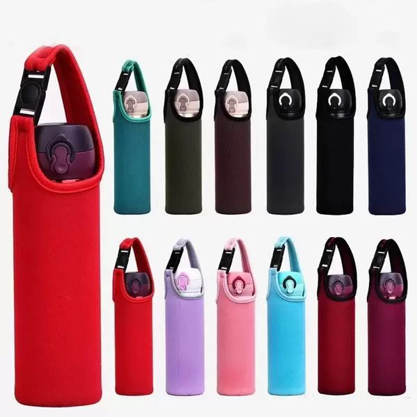 Alça de bebida de bebida de bebida portátil de vidro portátil de neoprene garrafa de lança do suporte da capa de tampa de água 450ml de xícara de copo FY3873