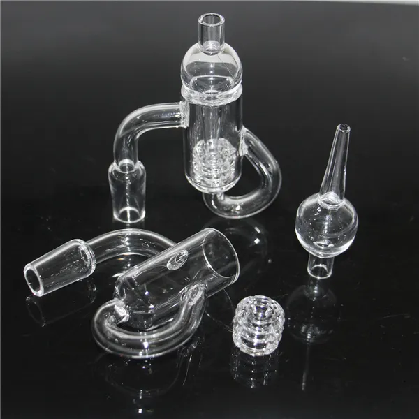 Banger al quarzo fumante Flat Top Terp Slurper con vite in marmo di vetro e perle di rubino set 10mm 14mm 90 chiodi per bong