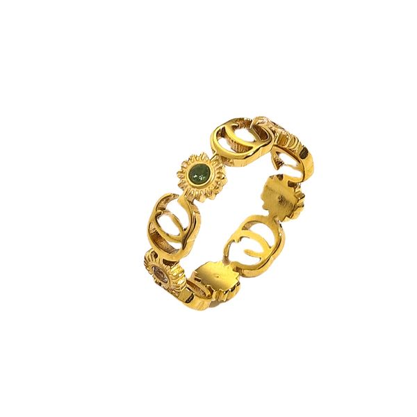18K ouro banhado aço inoxidável cristal jóias de diamante anéis