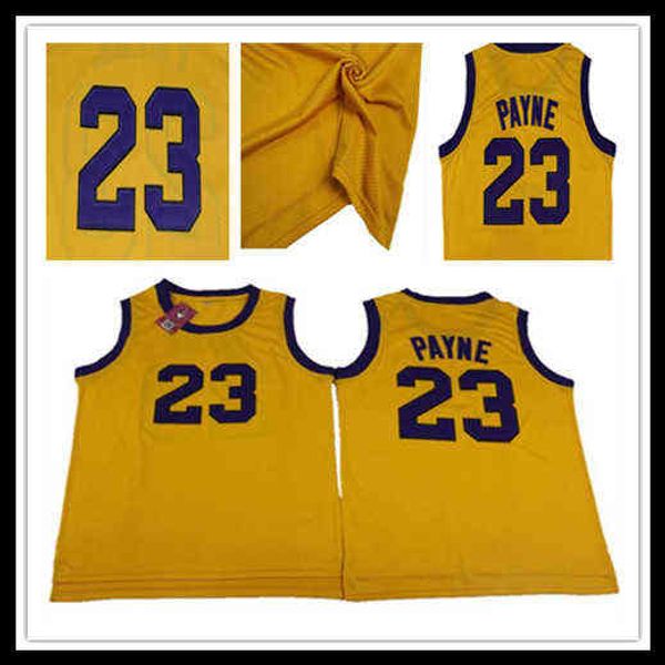 College usa programa de TV masculino Martin Payne # 23 camisa de basquete cor amarelo todo costurado filme maillot de basket tamanho S-XXL