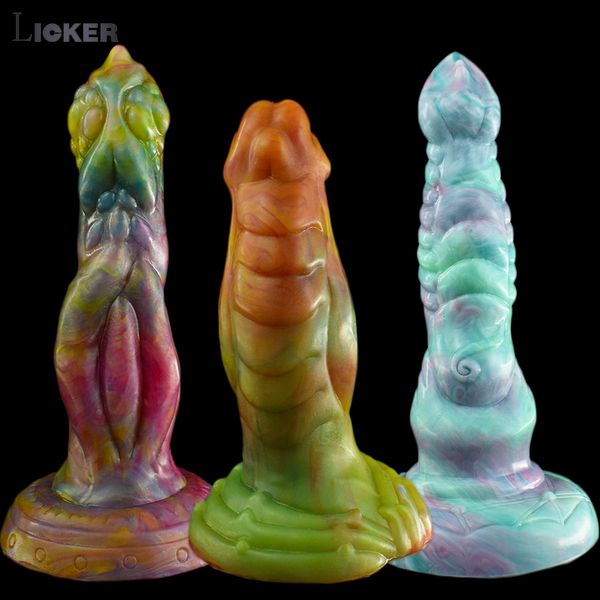 Schönheitsgegenstände Licker Edycja limitowana Wielokolorowy ko zwierzt Due Dildo Mikkiego Silikonu G Spot Stymulowa Alien Korek Analny Fantasy Sexy Zabawki Dla Czowieka