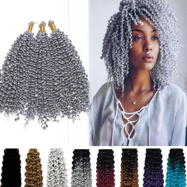 Estensione dei capelli all'uncinetto Marlybob da 14 pollici 24 fili / pz Onda d'acqua Ricci crespi Jerry Intrecciare i capelli Marley Braid Hair Bundle LS22