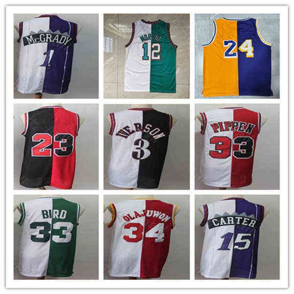 College Wears Uomo Maglia da basket vintage divisa Due colori Ja Morant Mamba Allen Iverson Vince Carter Pippen Hakeem Olajuwon Larry Tracy M