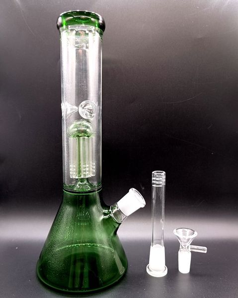 12-Zoll-Wasserpfeifenbecher aus superdickem Glas für grüne Wasserpfeifen mit Baumarm-Perc und weiblichem 18-mm-Gelenk