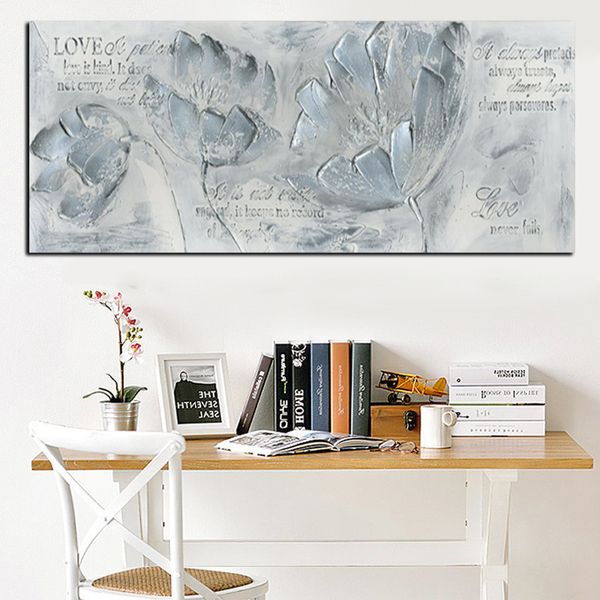 Ölgemälde-Druck, abstrakte Messer-Mohnblumen-Zitate, Landschafts-Ölgemälde auf Leinwand, Kunst-Poster, modernes Wandbild für Wohnzimmer-Dekoration