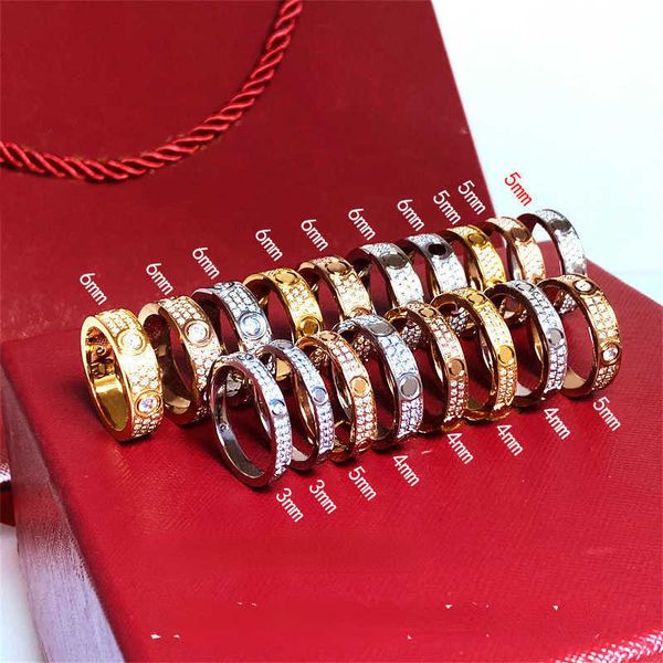 love screw ring mens rings classic luxury designer jewelry women Titanium steel Alloy Gold-Plated Gold Silver Rose Never fade Not allergic 3 4 5mm