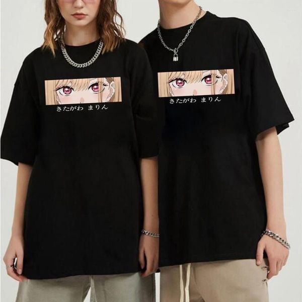 Camisetas masculinas meu vestido Up Darling Men Men Harajuku Graphic Marin Kitagawa T-shirt Unisisex Manga Eyes Tees