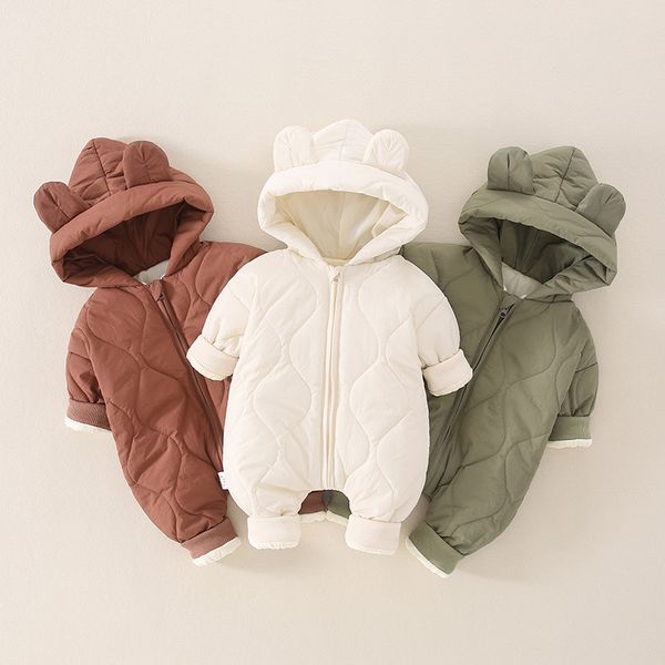 Bolsa de beb￪ de beb￪ quente e grossa, macac￣o de beb￪ encapuzado dentro de l￣ de l￣ menina menina de inverno, de outono, infantil infantil infantil snowsuit 20220906 e3