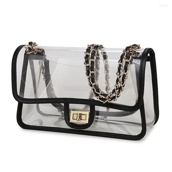 Abendtaschen PVC Frauen Transparente Schulter Umhängetasche Weibliche Top-Griff Kette Handtasche Lässige Damentasche