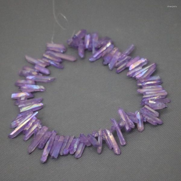 Colares pendentes de pingente roxo ab cura de cristal quartzo bead top perfil mapeint rock moda feminina colar de jóias finas kindgems de pedra