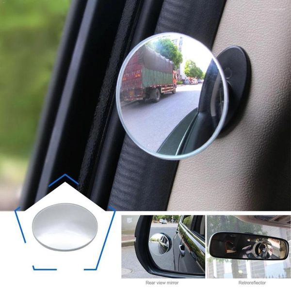 Accessori interni 2 pezzi Specchietto per punto cieco universale Specchietto retrovisore per auto Sicurezza HD Retro Grandangolare Rotondo Convesso