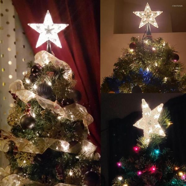 Weihnachtsdekorationen, Baum, fünfzackiger Stern, LED-Lichter, Girlande, Fee, Heimdekoration