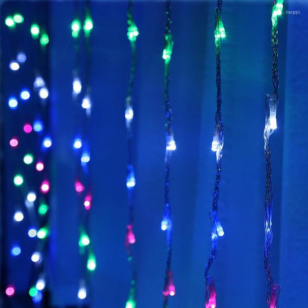 Strings LED Casa Casa Curta Icicle String Luz de Natal Partido de Casamento Background Garden Lâmpada AC220V 3 3M 2M Garland