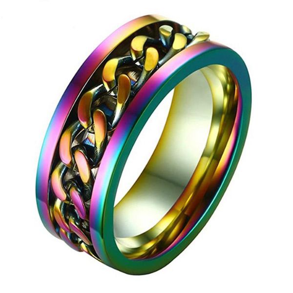 Herren Spinner Ring Paar Ring Punk Frauen Mann Korkenzieher Ring Schmuck