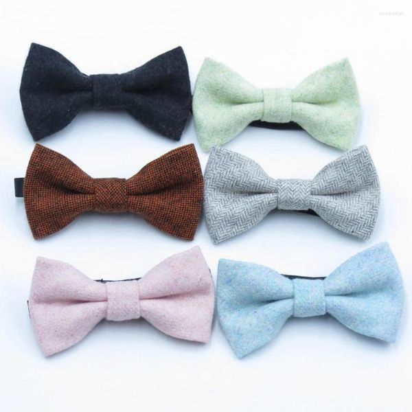 Laço amarra 10 pcs/pacote de cor sólida arco para crianças terno de pescoço gravata menino camisetas bowtie bowknot infantil lã de lã