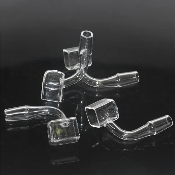 Raucher Sugar Cube Quartz Banger Nail Clear Joint Square 14mm 10mm Male 2mm Thick Side Dab Rig Glass Ash Catcher