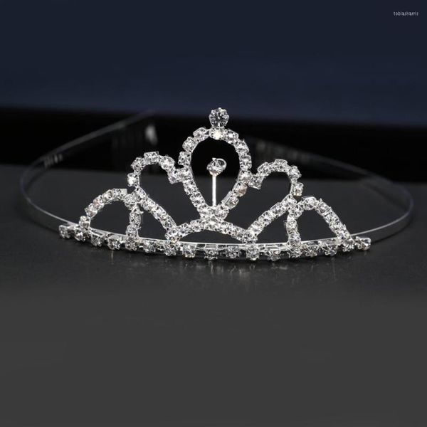 Свадебные очаровательные невеста Diamond Crown Hairband Bridal Tiaras Серебряный хрустальный головной убор церемоний для вечеринки с расческом HG04