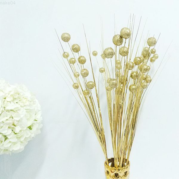 Faux Floral Greenery 8 PCs Christmas Gold Powerl Fruit Fruit Fester Party Wedding Road Leiden Flower Piece Acessórios Atmosfera Decoração J220906