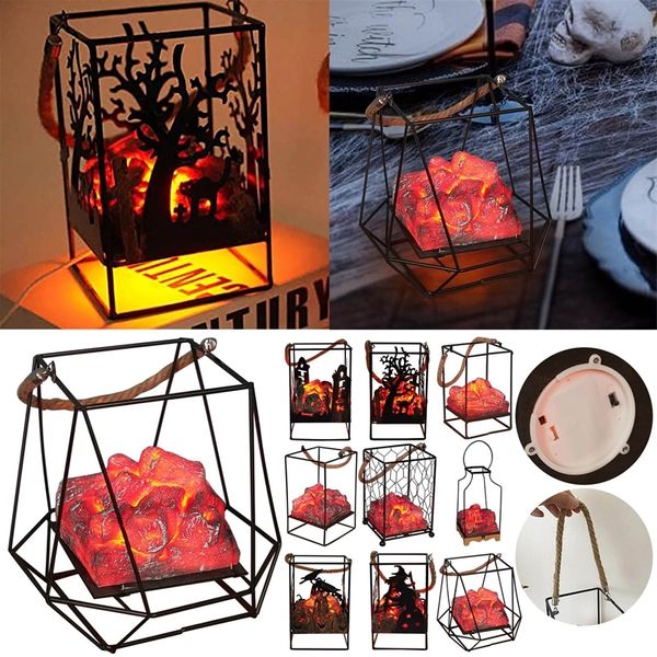 Party -Dekoration Nachahmung Holzkohle Flammenlichter Dekorative LED LEGELTICE WIRKLICHE IHR DESDTOP -Ornamente Weihnachtsfeier Requisiten Halloween Home Decor 220905