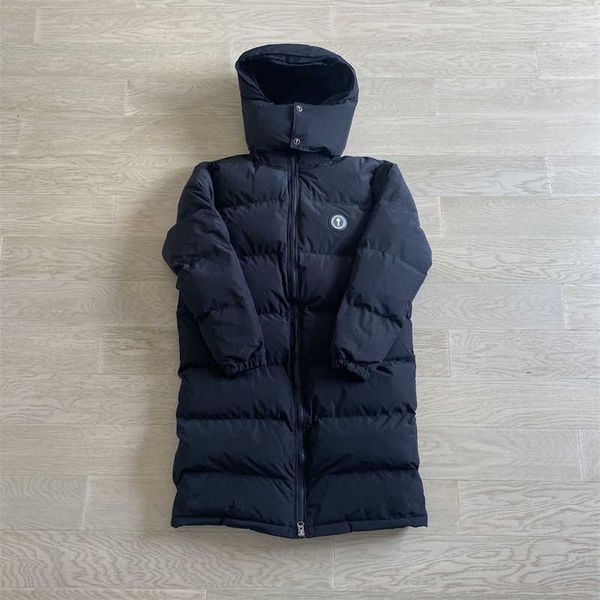Trapstar London Jacket Down Black Long Casat Irongate 1 a 1 Premium Bordado Bordado Feminino Inverno quente