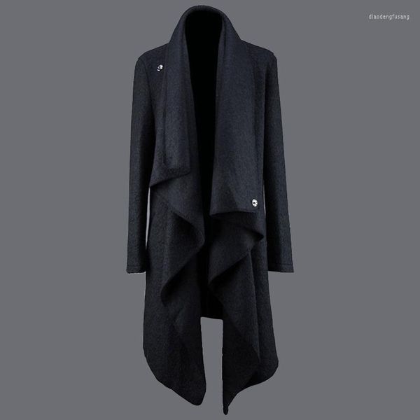 Herren-Trenchmäntel, Herbst und Winter, Herren-Materialmantel, langer Abschnitt, lässige Strickjacke, großer Mantel, Jacke, Herren-Revers, Herren