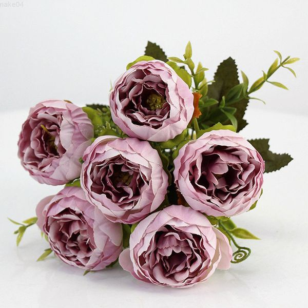 Faux floreale verde viola rosa grande peonia fiori artificiali elegante bella seta fiori finti fiore peonie matrimonio casa decorazione del partito foglia J220906