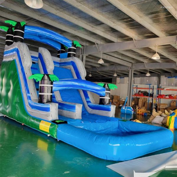 Игры на открытом воздухе надувные водные слайды с коммерческим дизайном бассейна или использованием дома для детей в складе большой продажи