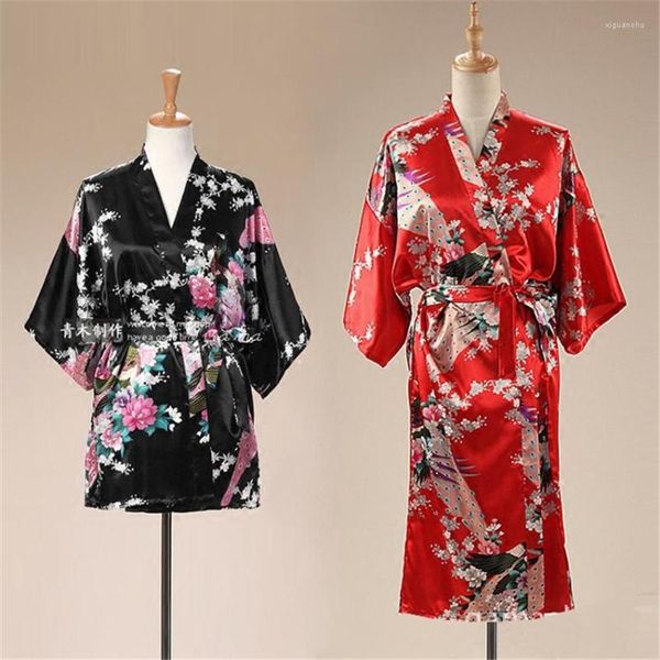 Ropa étnica 16 estilo adulto pijamas de satén sueltos estilo tradicional japonés kimono para mujeres cardigan fino vestido yukata