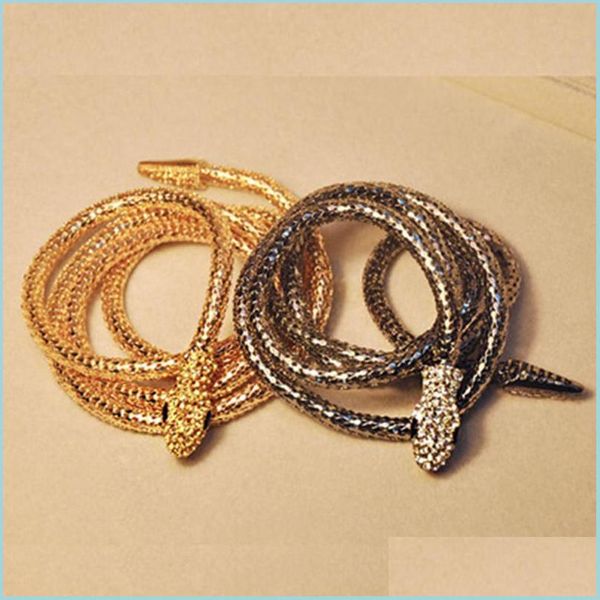 Charms indianos mais novos componentes de charme de cinto de hip hop Snake Chaist Chaist Gold Sier Color Metal Bisuteria for Women Girls Party J Yydhhome dh2zs