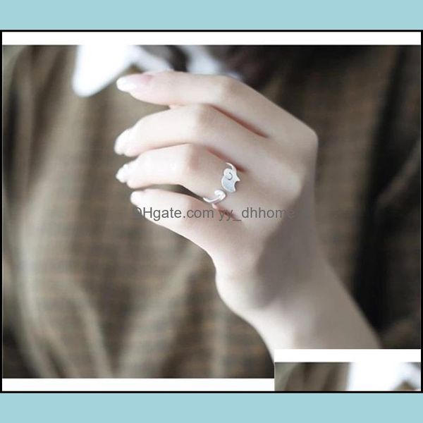 Cluster Rings Npc Cute Elephant Baby Anello regolabile Piccola coda Animal Lady Pet Charm per Little Princess Wedding Lucky Happ Yydhhome Dhejz