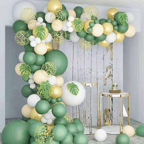 Другое мероприятие вечеринка поставляет макарон зеленый воздушный шар в гирлянде арка комплект джунгли сафари.