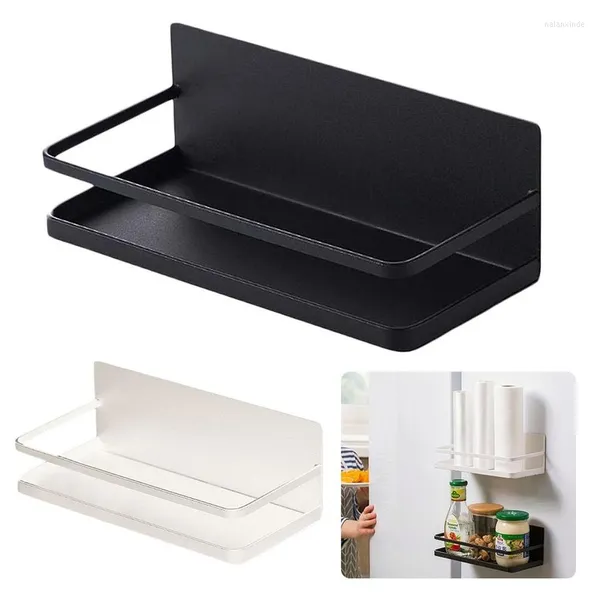 Ganchos prateleira magnética de aço inoxidável forte e durável para refrigerador Spice Storage Kitchen Organizer Tempering Rack