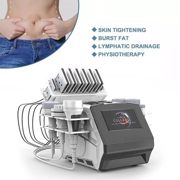 7 В 1 80K Cavatation Ultrasonic Body Cude Machine Mulitious RF-радиочастотный лазер 6 падений Lipo Laser Care Care Creating Antipling Machines для домашнего использования