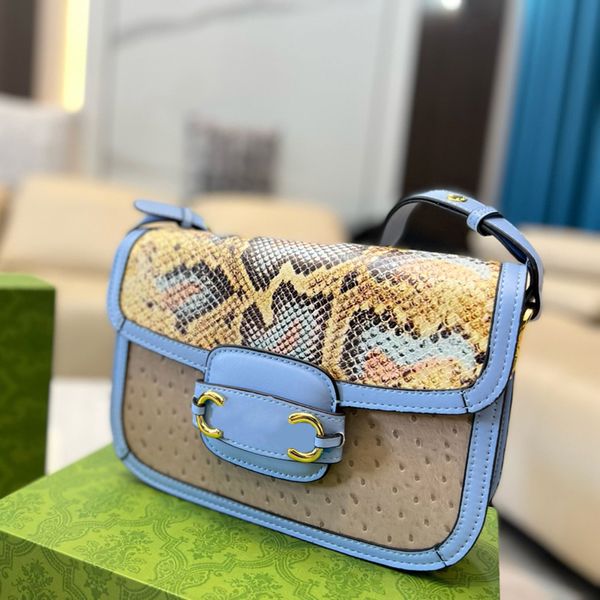 Omuz çantaları eyer çantaları Luxurys tasarımcısı crossbody moda kadın python cilt bayanlar çapraz gövde debriyaj çanta çantası çanta 2209071d