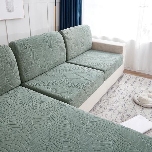 Stuhlhussen Jacquard Wasserdichter Stoff Sitzkissenbezug Elastisches graues Sofa für Wohnzimmer Abnehmbares Zuhause El