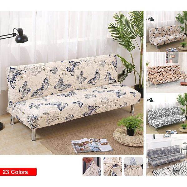 Sandalye Çeşitli Baskı Kapsar Çeşitli Boz Yatak Koltuk Tutma Futon Modern Armless Oturma Odası Ev Kanepe 220906