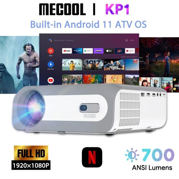 MECOOL KP1 Proiettore Home Theater 1080p Dispositivo display Full HD per casa e film Portable Proyector Home and Movie 5 '' LCD