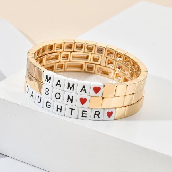 Charm Armbänder ZMZY Gold Farbe Pulseira Mama Mädchen Junge Familie Armband Metall Stein Armreifen Für Frauen Schmuck Femme Liebe Berloque