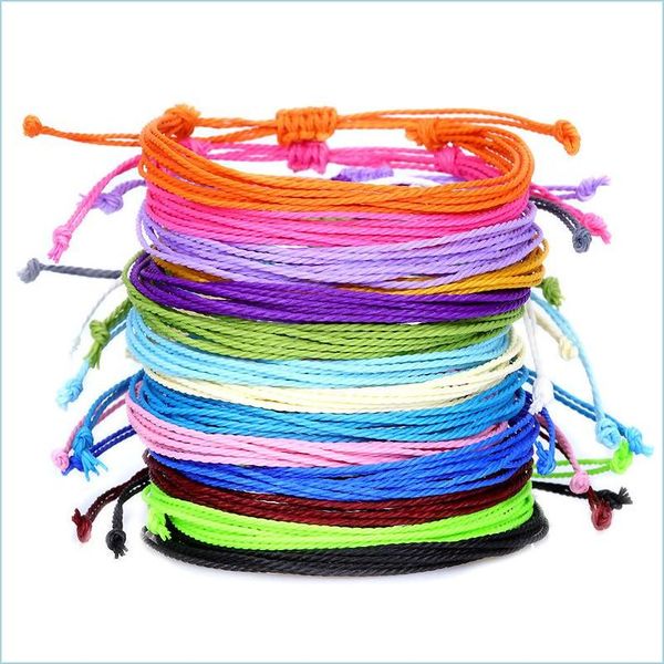Outras pulseiras pulseira de corda de corda de algodão Strings ajustáveis ​​moda tecida arco -íris Bracelets colorf colorf marthmade q5 lulubaby dhcok