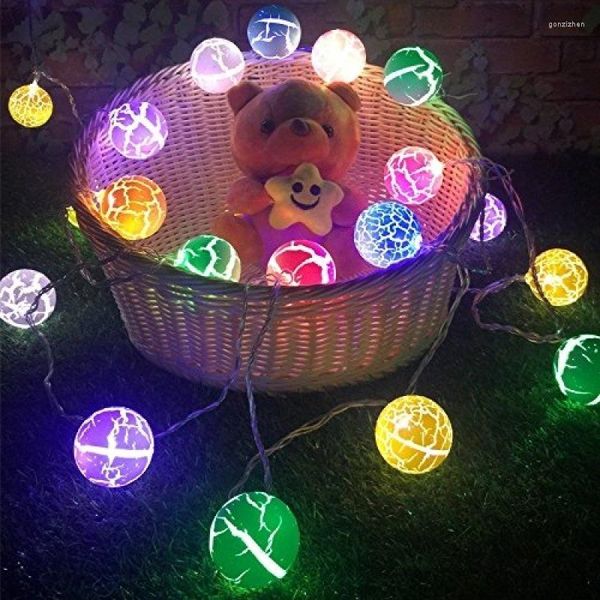 Saiten 10led Paint Crack Ball Lights String Laternen Ostereier Romantische Stimmung Nachtlicht In/outdoor Schlafzimmer Festival Party Warm