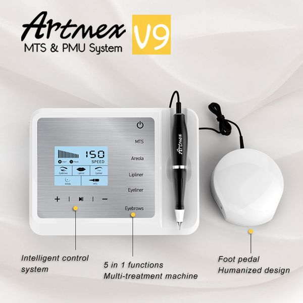 Интеллект ArtMex V9 Microneedle Microneedle Tattoo Machine Постоянный макияж MTS PMU Система микропигментация для глаз для глазных молиз