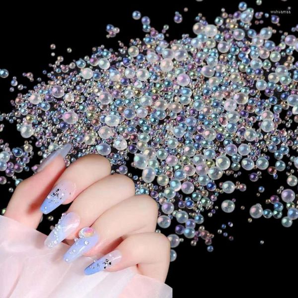 Decorazioni per le nail art cristalline piccole sfere di vetro per manicure perle caviali non porose perle fai -da -te intasi 3d nails accessori