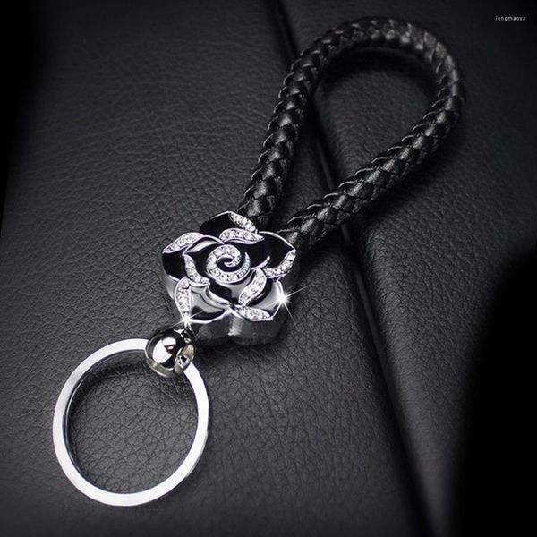 Украшения интерьера Lucky Flower Car Carm Charm Подвеска подвеска Bling Keyring Bag Bukle Buckle Keys Holder Gift Gift для женщин -девочек материал