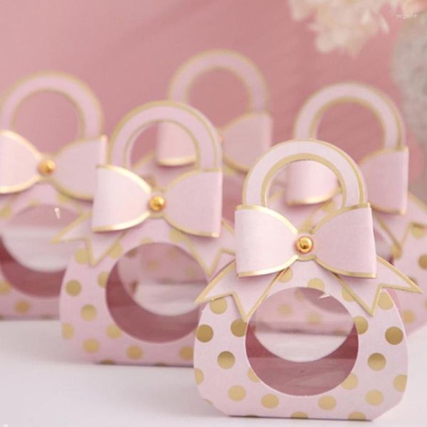 Principal de presente 5pcs Favorias de casamento caixas mamilos Bow Candy Packaging Subs