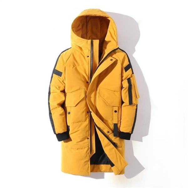 Homens para baixo parkas adolescentes jaqueta de inverno elegante casaco masculino grosso homem quente roupas marca vestuário parka 220907