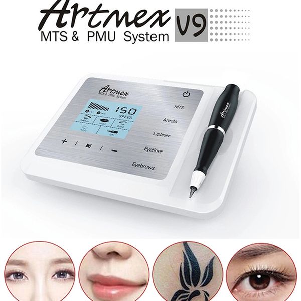 Permanent Make-up Mikronadel-Tätowiermaschine Artmex V9 Augenbrauen-Lippen-Rotationsstift Mesotherapie Dermapen MTS PMU Mikronadelsystem Pigmentierungswerkzeug