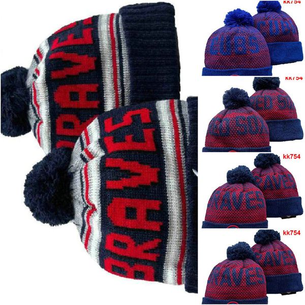 ATLANTA Beanie Una toppa laterale della squadra di baseball nordamericana Cappello invernale in lana Sport lavorato a maglia Berretti con teschio A1