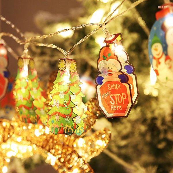 Stringhe Albero di Natale Babbo Natale String Lights Ghirlanda Fata All'aperto Famiglia Banchetto di nozze Anno Decorazione 2022