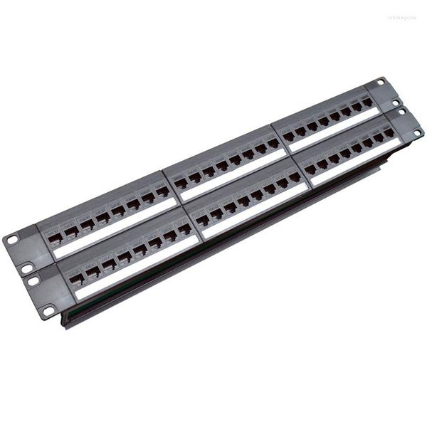 Cavi per computer 19 pollici 1U Cabinet Rack Pass-Through 24 porte CAT6 Patch Panel RJ45 Cavo adattatore Keystone Jack Telaio modulare